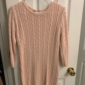 Cable knit sweater dress